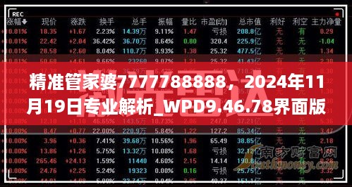 精準(zhǔn)管家婆7777788888，2024年11月19日專業(yè)解析_WPD9.46.78界面版