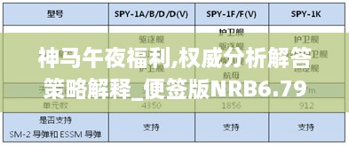 神馬午夜福利,權(quán)威分析解答策略解釋_便簽版NRB6.79