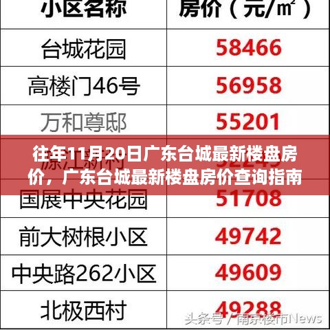 廣東臺城最新樓盤房價查詢指南，揭秘往年11月房價走勢與購房攻略！