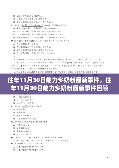 往年11月30日能力多奶粉最新事件，往年11月30日能力多奶粉最新事件回顧與解析