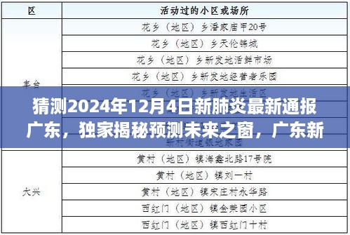 獨家預測，廣東新冠肺炎智能通報系統(tǒng)革新之旅，未來之窗揭秘新肺炎最新動態(tài)（2024年12月4日通報）