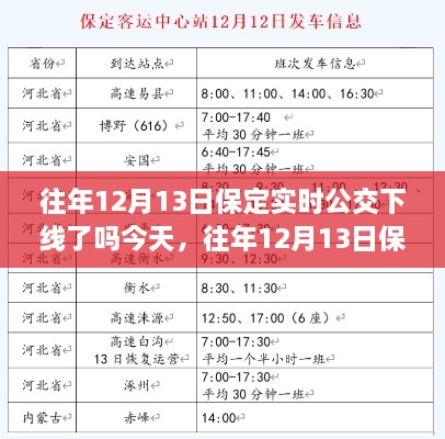 往年12月13日保定實時公交系統(tǒng)運營狀態(tài)解析，是否下線？今日運營狀態(tài)探討