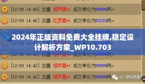 2024年正版資料免費(fèi)大全掛牌,穩(wěn)定設(shè)計(jì)解析方案_WP10.703