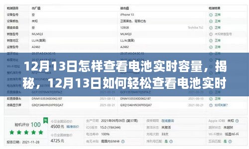 揭秘，如何輕松查看電池實時容量（12月13日指南）