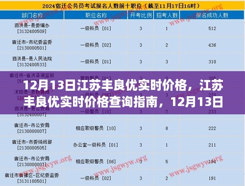 江蘇豐良優(yōu)實(shí)時(shí)價(jià)格指南，12月13日操作詳解，適用于初學(xué)者與進(jìn)階用戶