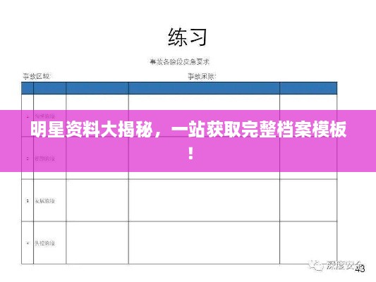 明星資料大揭秘，一站獲取完整檔案模板！