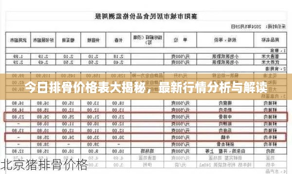 今日排骨價(jià)格表大揭秘，最新行情分析與解讀