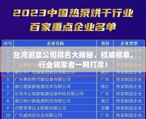 臺(tái)灣避震公司排名大揭秘，權(quán)威榜單，行業(yè)領(lǐng)軍者一網(wǎng)打盡！